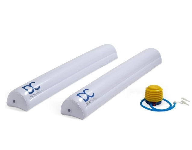 Delta Children Inflatable Bed Rails for Toddlers & Kids with Foot Pump (2 Pack) - Leak-Proof Portable Guardrails Great for Travel or at Home, White