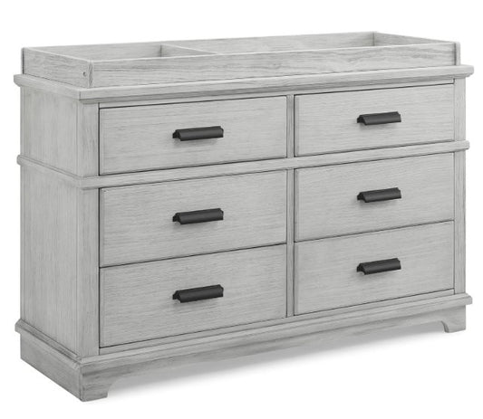 Delta Children Simmons Kids Asher 6 Drawer Dresser with Changing Top, Fully Assembled, Greenguard Gold Certified, Rustic Mist