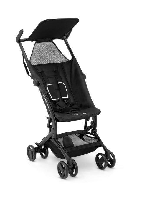 The Clutch Stroller by Delta Children - Lightweight Compact Folding Stroller - Fits Airplane Overhead Storage - Black